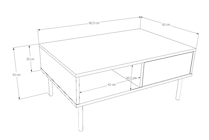 Tavolino VENUS 90 cm - bianco