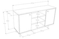 Cassettiera a due ante VENUS 73x137 cm - bianco