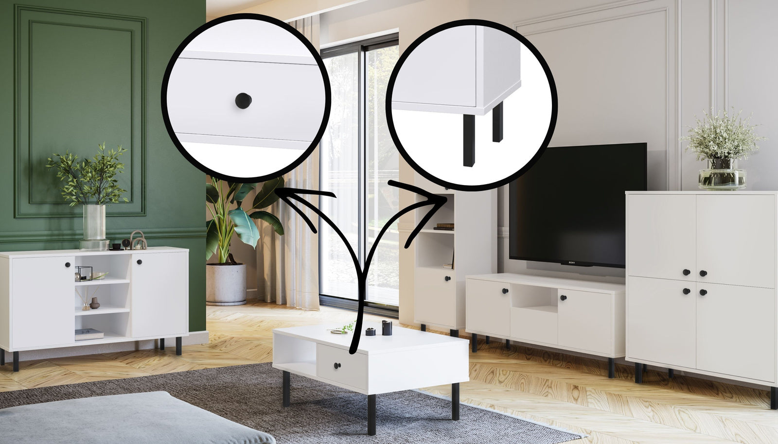 Mensola a colonna VENUS 153x50 cm - bianco