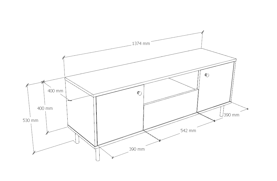 Mobile porta TV VENUS 137 cm - bianco