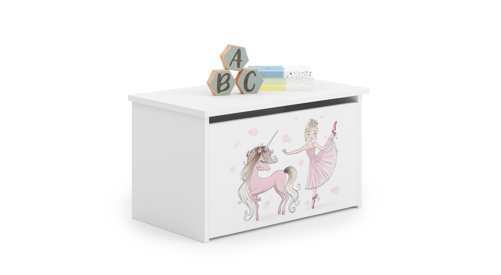 Cassa dei giocattoli DARIA - Bambina con unicorno