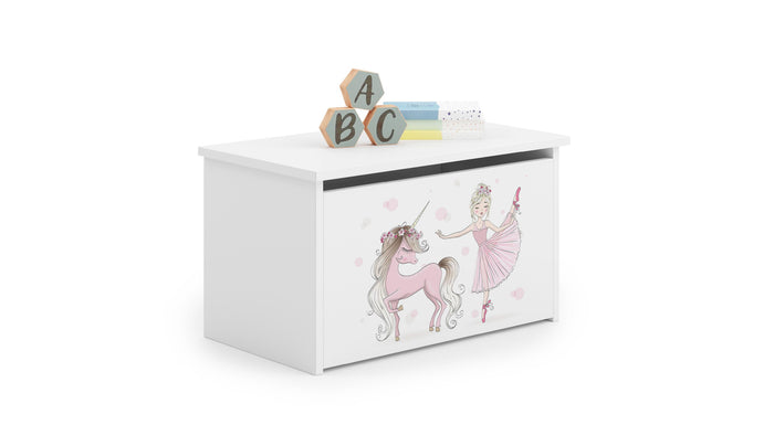 Cassa dei giocattoli DARIA - Bambina con unicorno