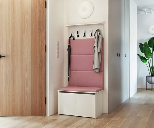 Scarpiera con seduta e appendiabiti ANDY-Rosa