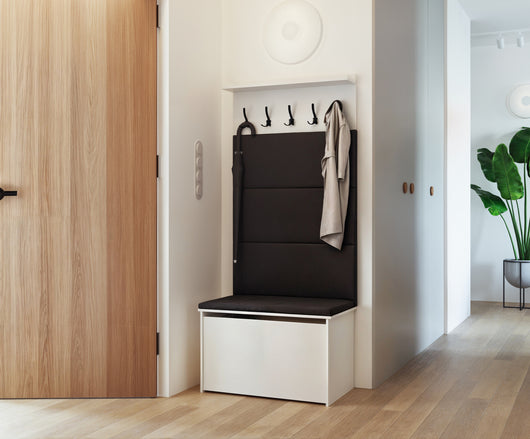Scarpiera con seduta e appendiabiti ANDY Grafite