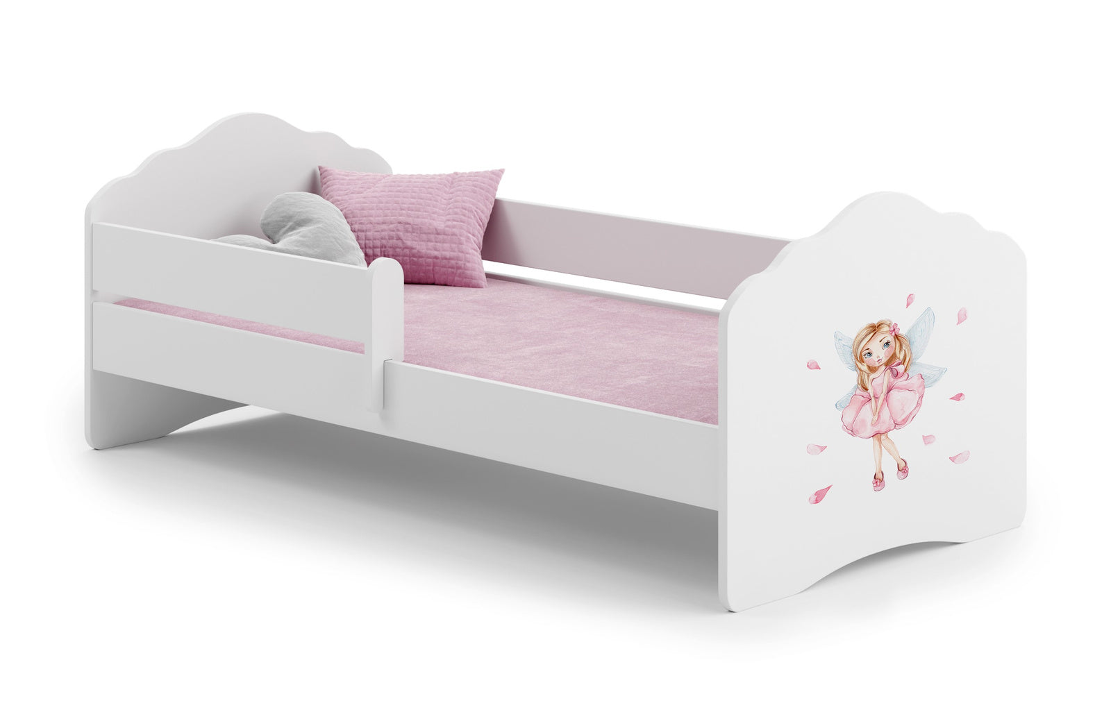 Letto singolo FALA 140x70 con sponde e materasso - Bambina con le ali