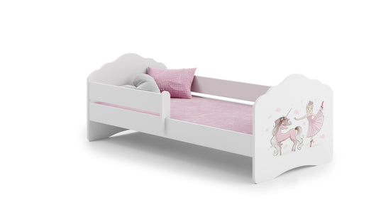 Letto singolo FALA 140x70 con sponde e materasso - Bambina con unicorno