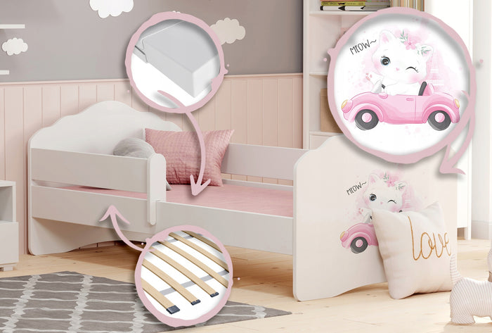 Letto singolo FALA 160x80 con sponde e con materasso - Gatto