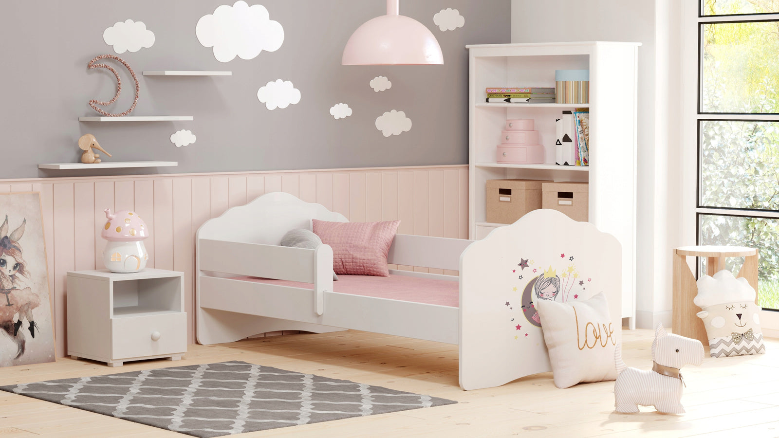 Letto singolo FALA 160x80 con sponde e materasso - Principessa addormentata