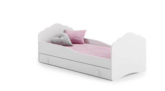 Letto singolo FALA 160x80 con cassetto e materasso - Bianco