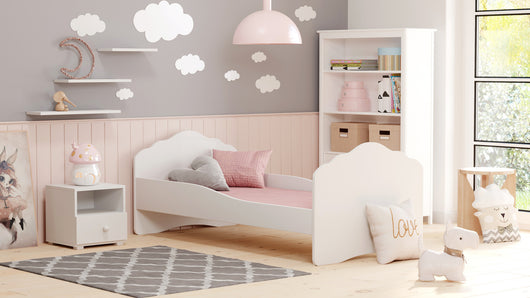 Letto singolo FALA 140x70 con materasso - Bianco