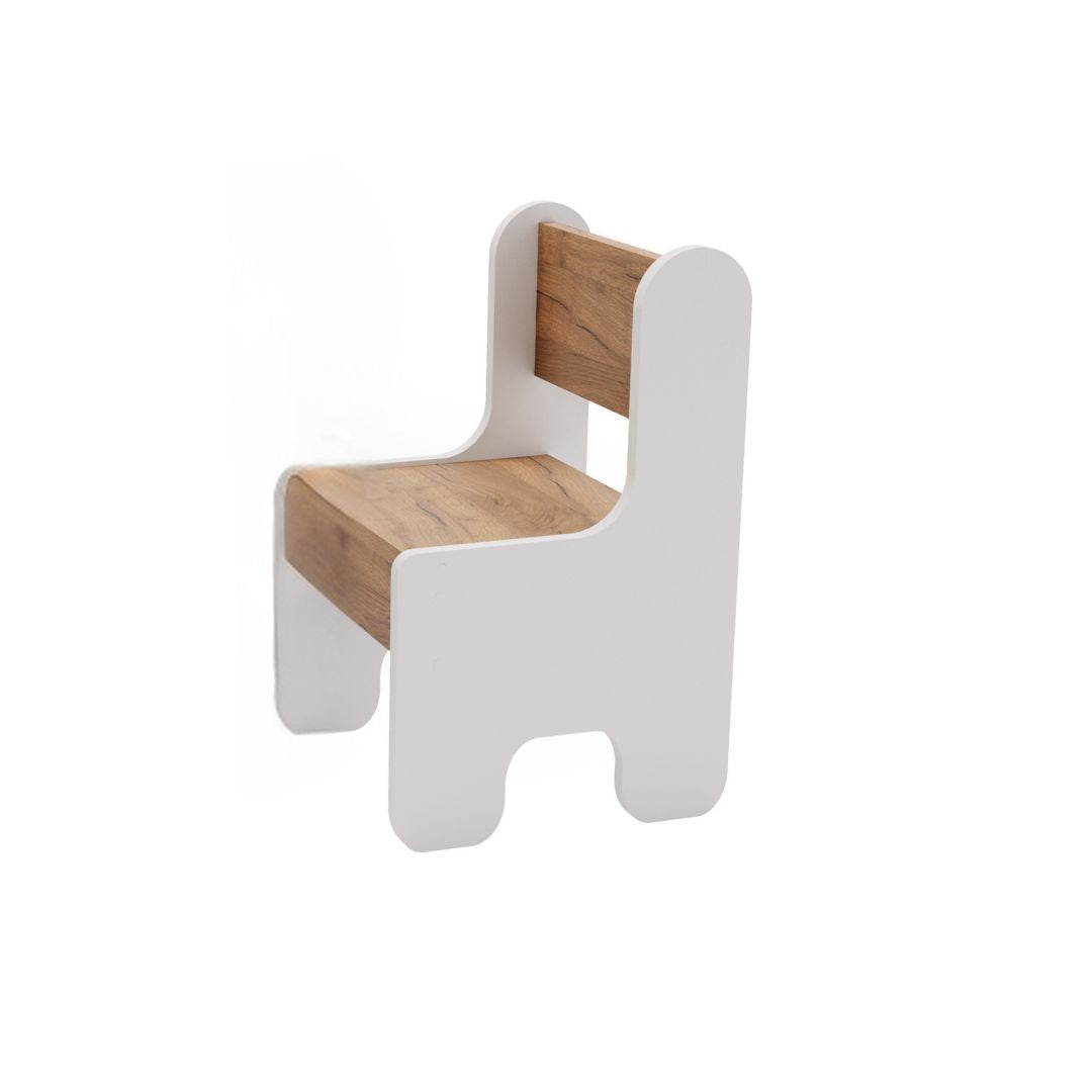 Set per bambini tavolo + sedia TIMI - rovere artigianale bianco/oro