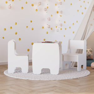 Set per bambini TIMI: tavolo e due sedie - bianco