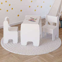 Set per bambini TIMI: tavolo e due sedie - bianco