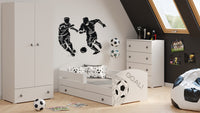 Letto singolo LUK 140x70 con sponde e cassetto, con materasso - GOAL Football