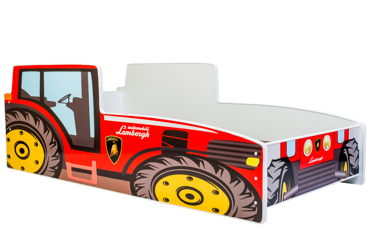 Letto per bambini Trattore rosso 160x80 con materasso