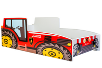 Letto per bambini Trattore rosso 160x80 con materasso