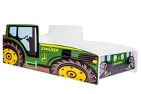 Letto per bambini Tractor verde 160x80 con materasso