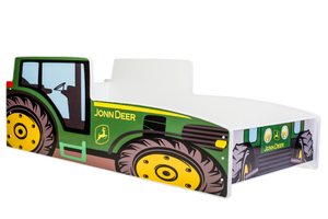 Letto per bambini Tractor verde 160x80 con materasso