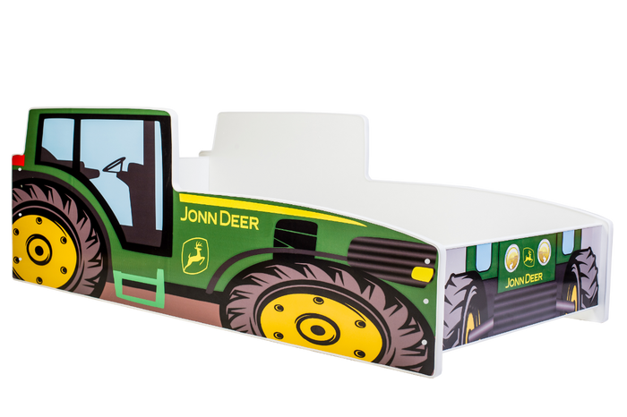 Letto per bambini Tractor verde 160x80 con materasso