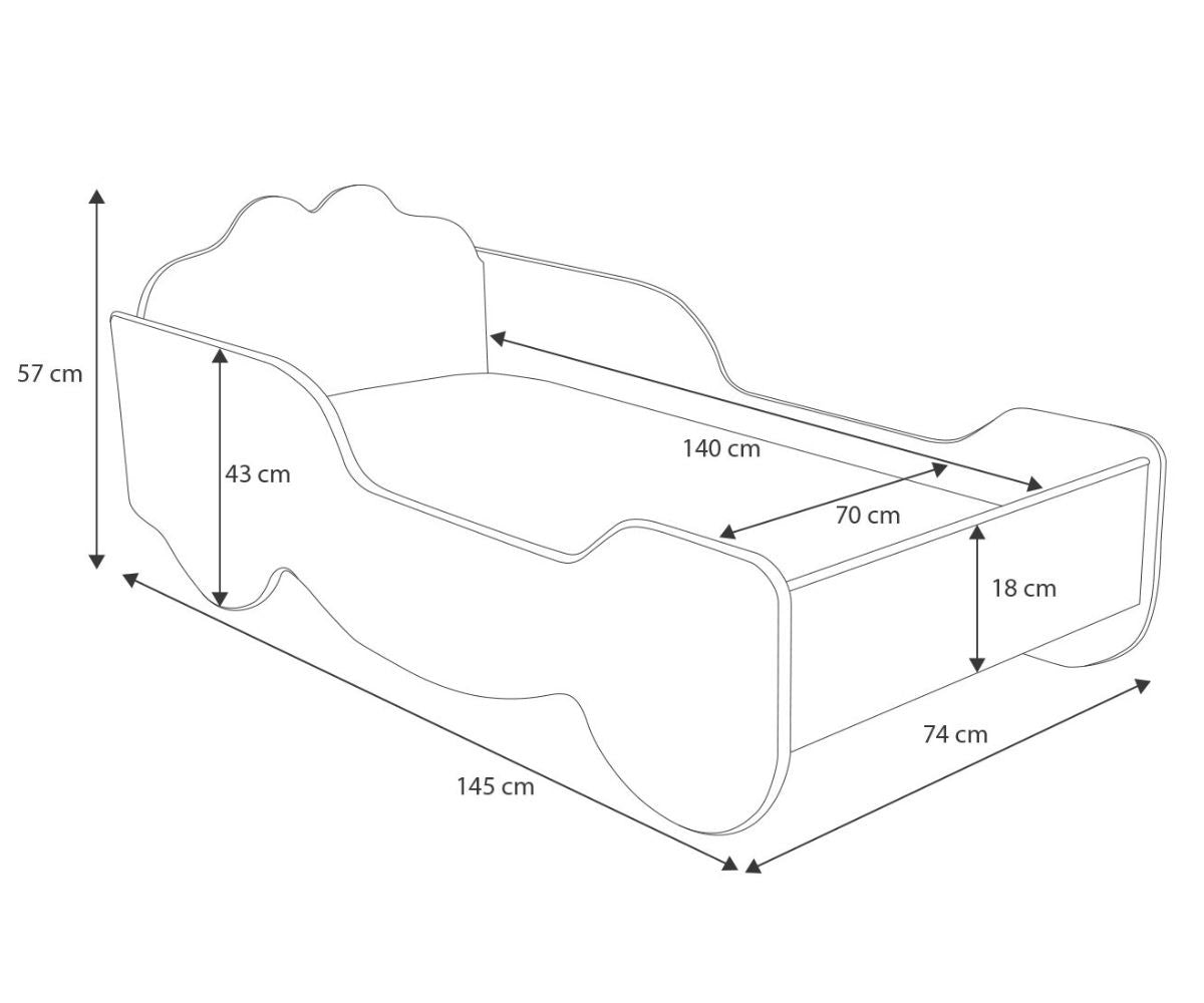 Passeggino-letto per bambini 160x80 con materasso