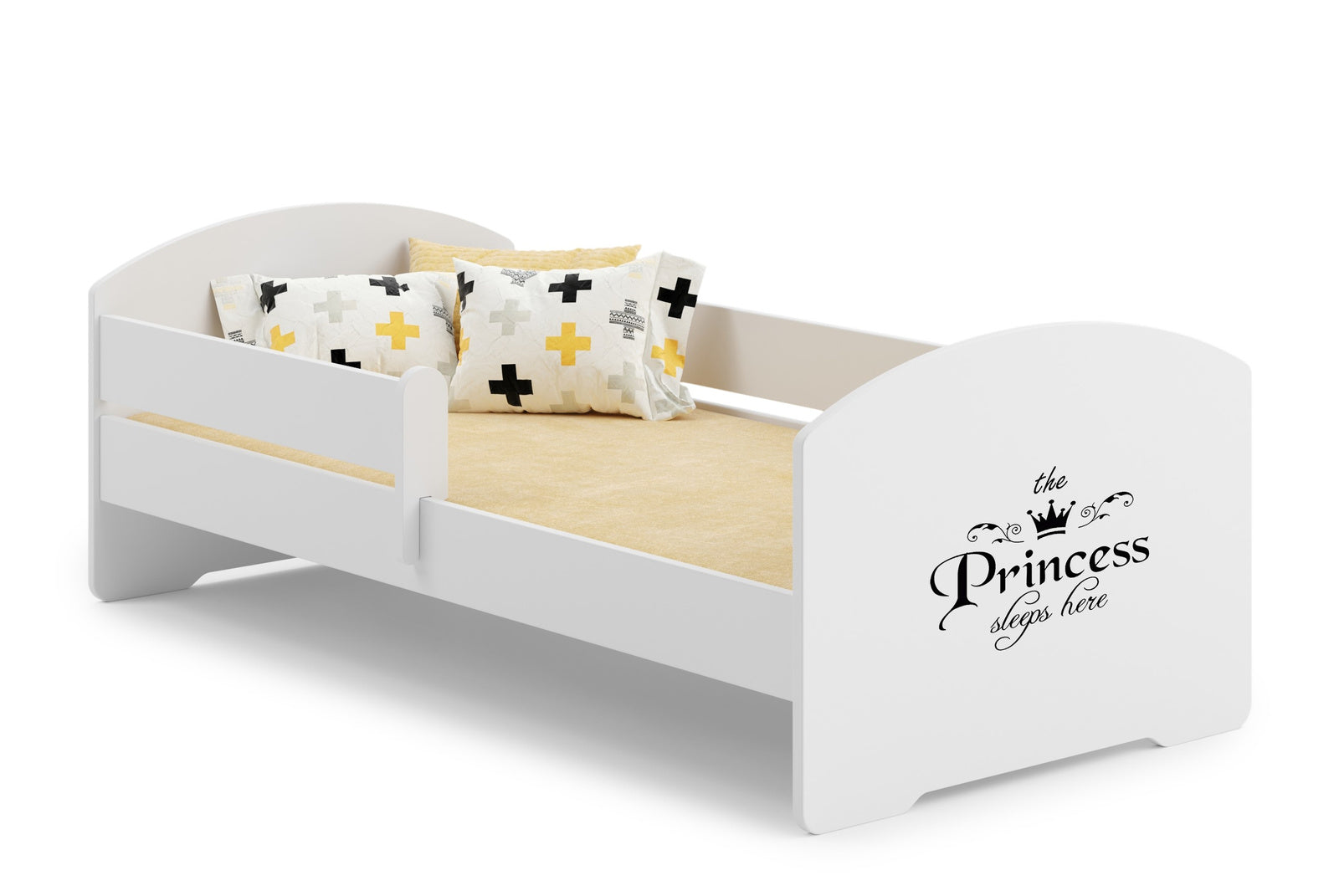 Letto singolo LUK 160x80 con sponde e materasso - Principessa
