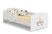 Letto singolo LUK 140x70 con sponde e materasso - Unicorno