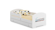 Letto singolo LUK 140x70 con sponde e cassetto, con materasso -Treno