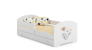 Letto singolo LUK 140x70 con sponde e cassetto, con materasso -Elefante