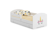 Letto singolo LUK 160x80 con sponde e cassetto, con materasso - Unicorno