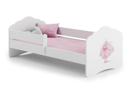 Letto singolo FALA 140x70 con sponde e materasso - Ballerina in una corona