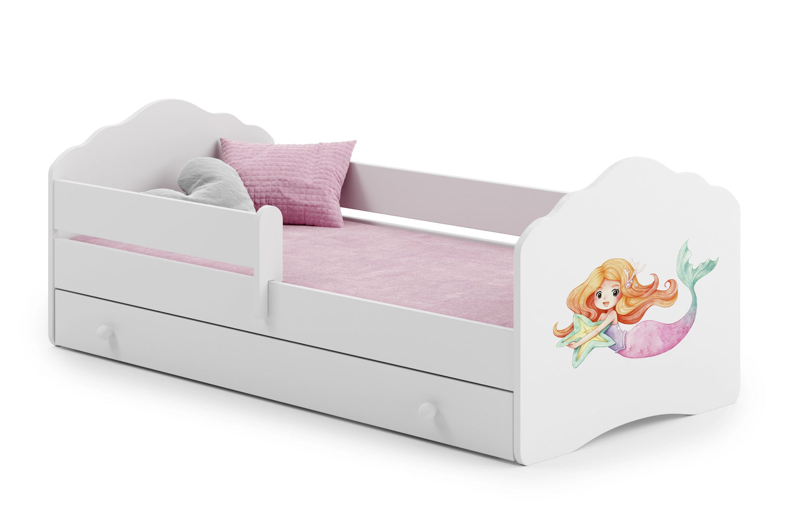Letto singolo FALA 160x80 con sponde e cassetto, con materasso - Sirena