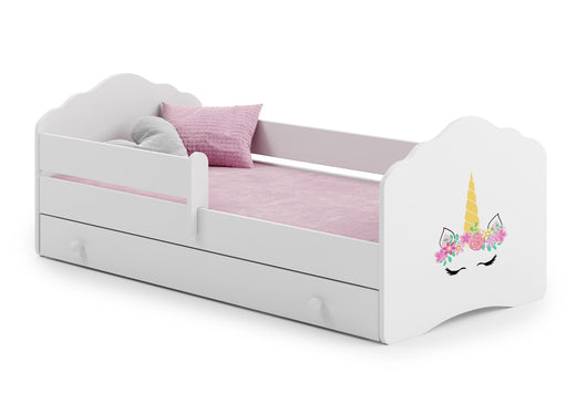 Letto singolo FALA 160x80 con sponde e cassetto, con materasso - Unicorno