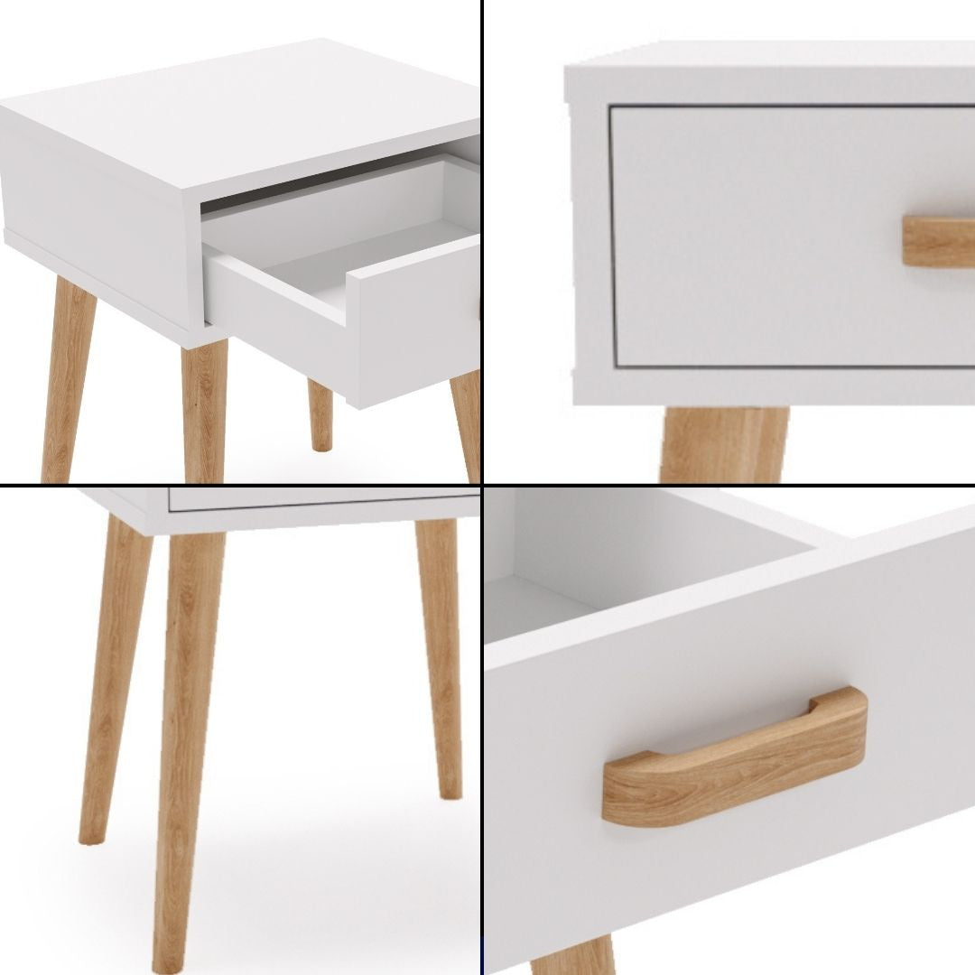 Comodino Luna, bianco