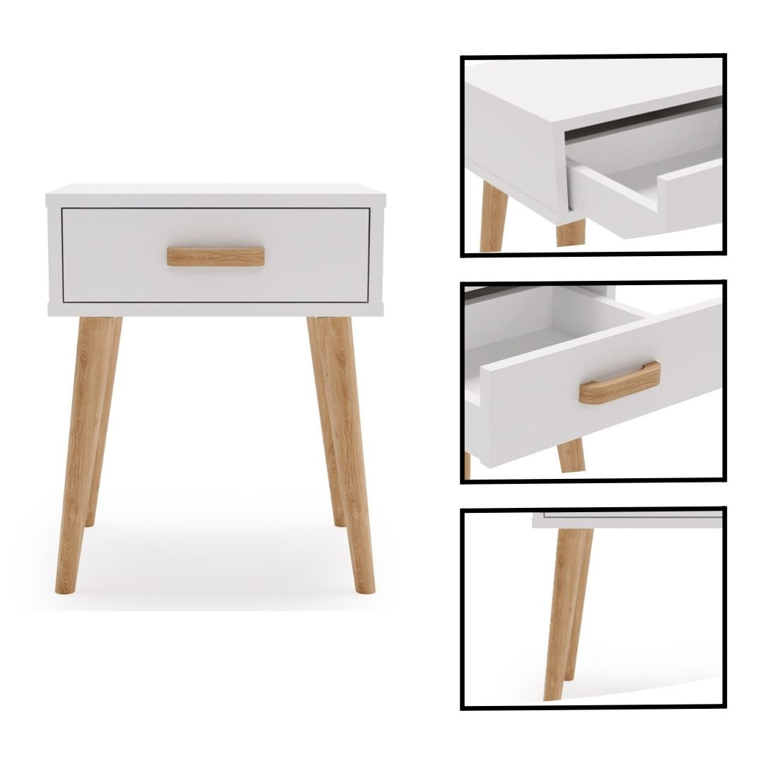 Comodino Luna, bianco