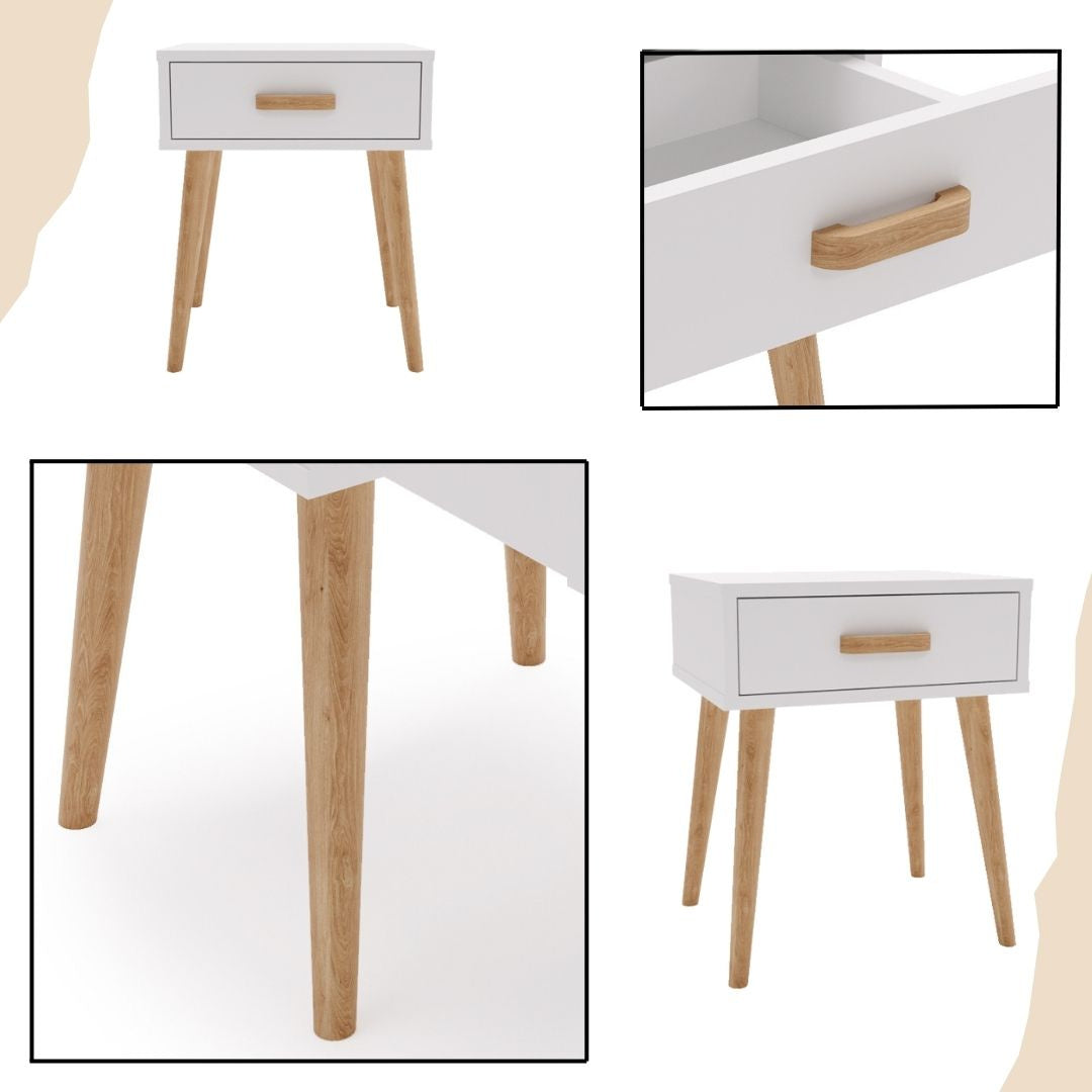 Comodino Luna, bianco