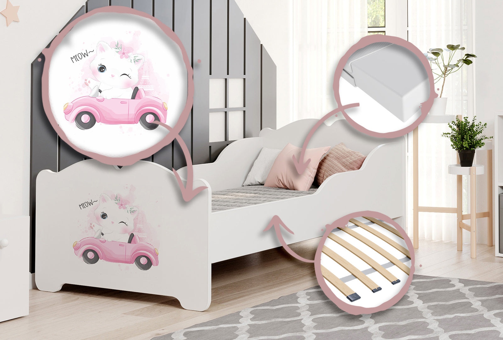 Letto singolo ANNA 140x70 con materasso - Gatto