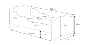 Letto singolo ANNA 140x70 con materasso - Principessa