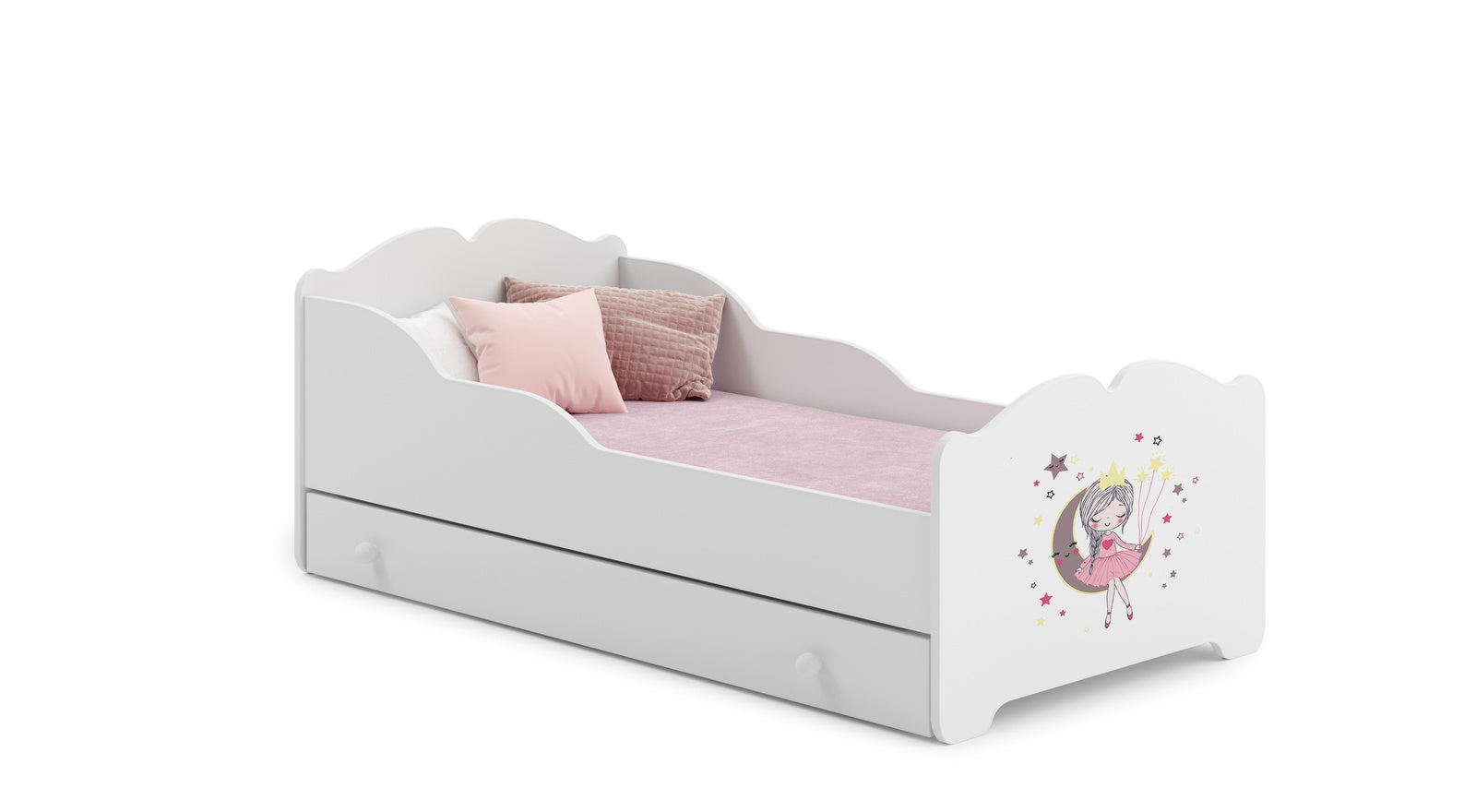 Letto singolo ANNA 160x80 con cassetto e materasso - Principessa addormentata