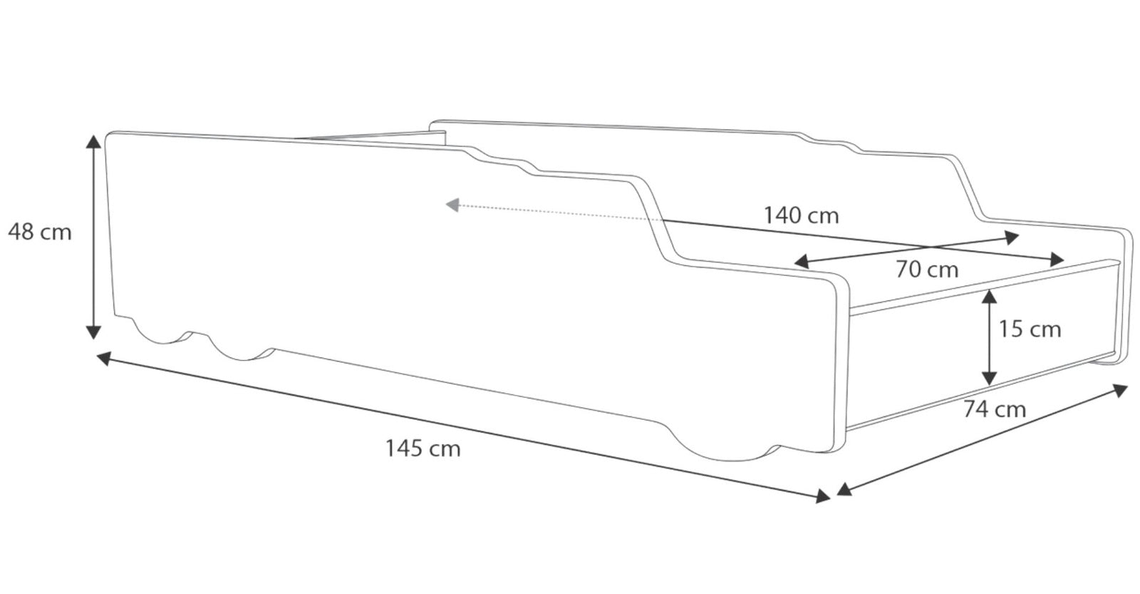 Letto-macchina per bambini 140x70 con materasso - Monster Truck