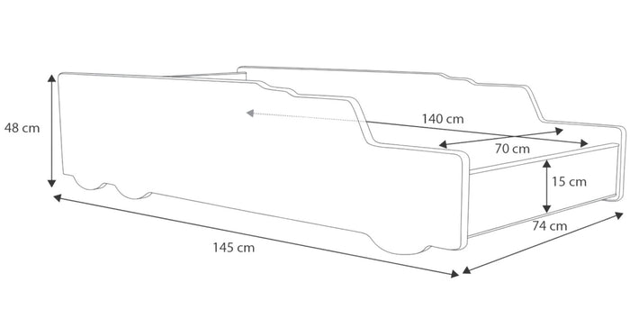 Letto-macchina per bambini 140x70 con materasso - Monster Truck
