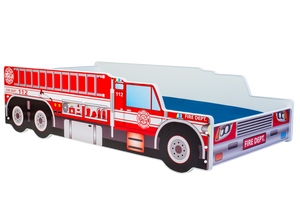 Letto-carrozzina per bambini 140x70 con materasso - Camion dei pompieri