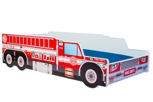 Letto-carrozzina per bambini 160x80 con materasso - Camion dei pompieri