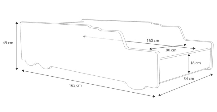 Letto auto per bambini 160x80 con materasso - Rocket