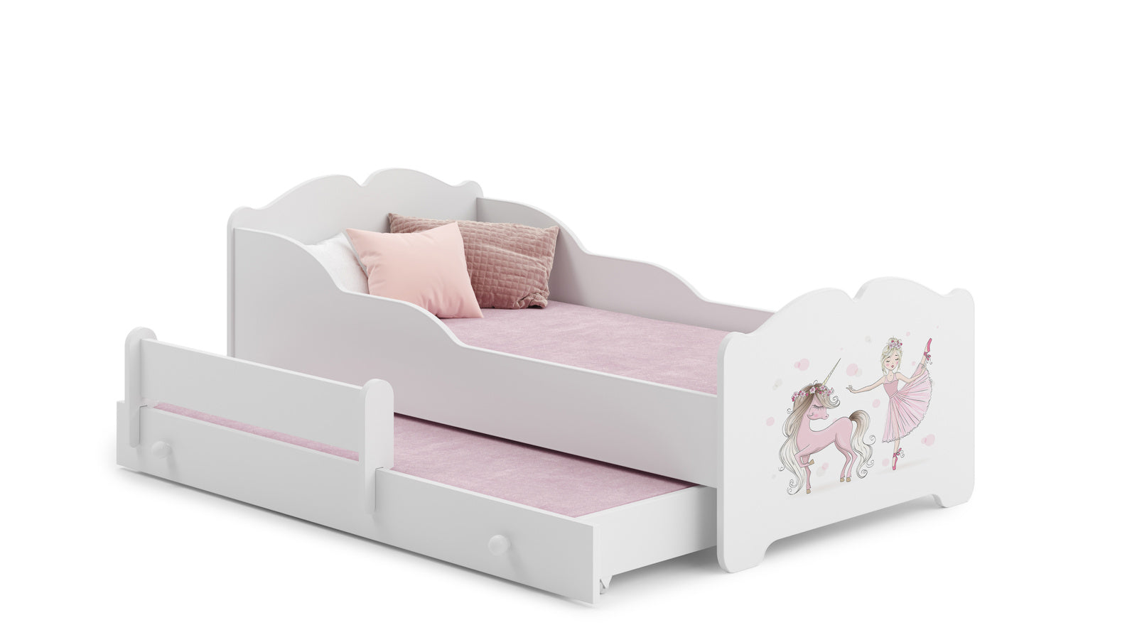 Letto matrimoniale ANNA II 160x80 con materasso - Bambina con unicorno