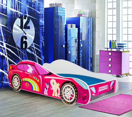 Letto per bambini auto ROSA 140x70 con materasso