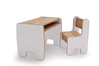 Set per bambini TIMI: tavolo + sedia MDF - rovere artigianale bianco/oro