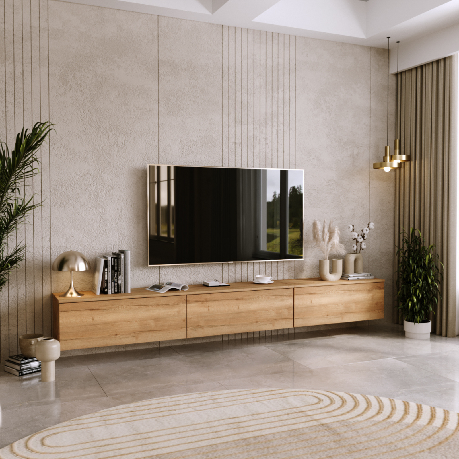 Mobile TV NICOLE 160 cm - colore Rovere Artigianale