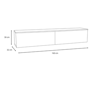 Mobile TV NICOLE 160 cm - colore Rovere Artigianale