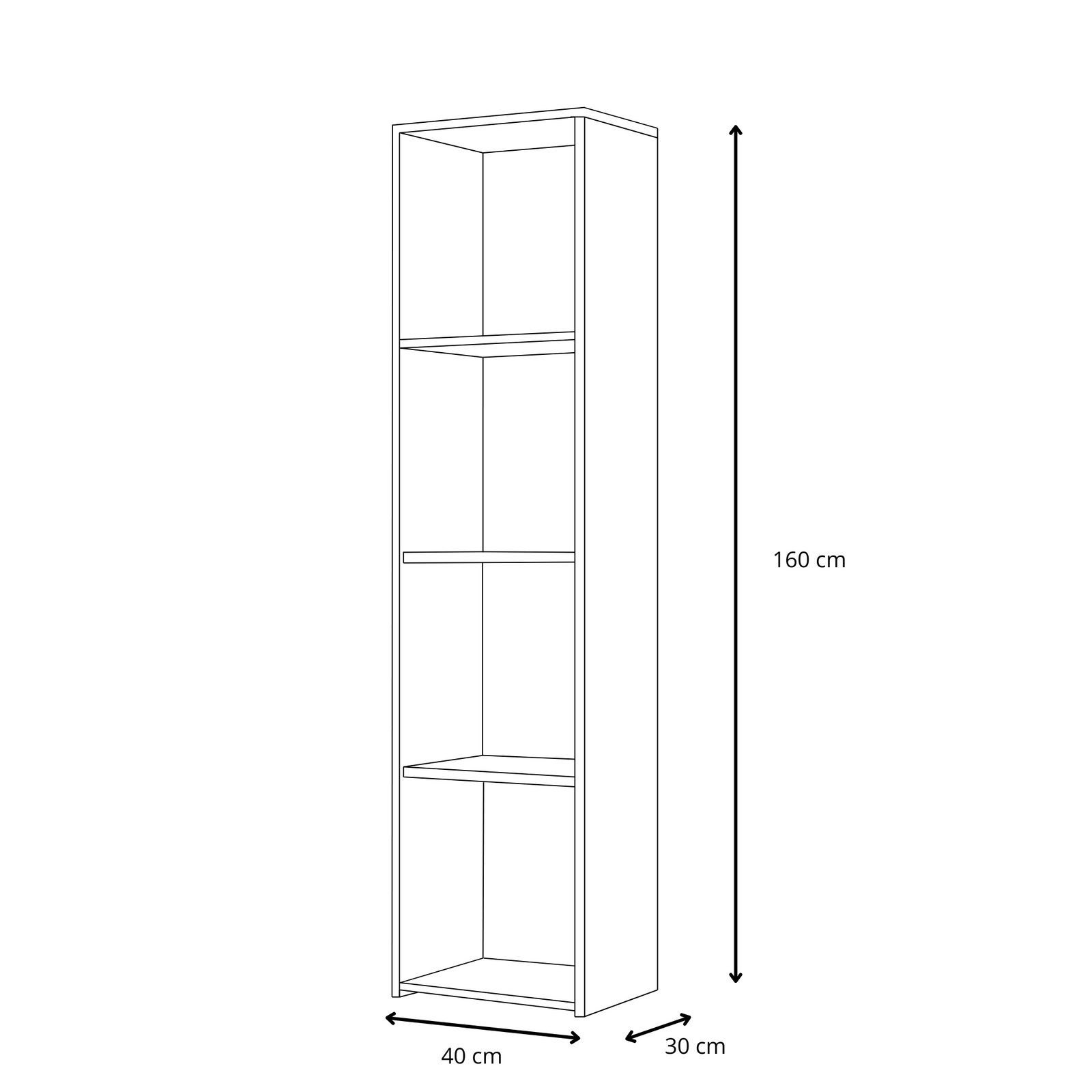 Mensola LONI 160x40 cm - Grigio