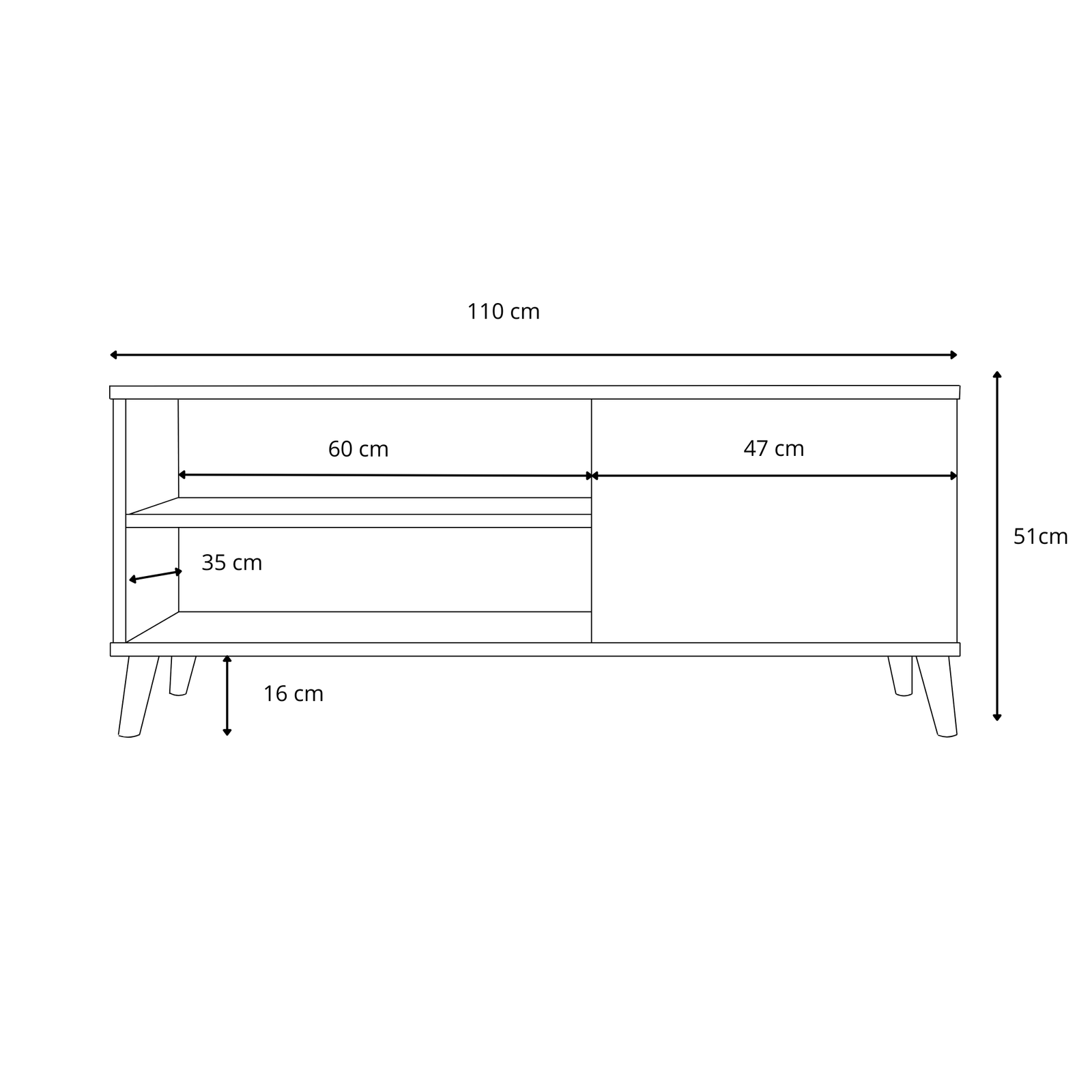 Mobile TV VIVA 110 cm - bianco